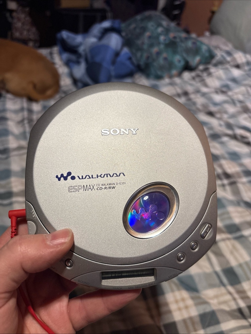 Sony CD Walkman D-E351 ESP Max CD-R/RW Portable Silver Tested Works Great